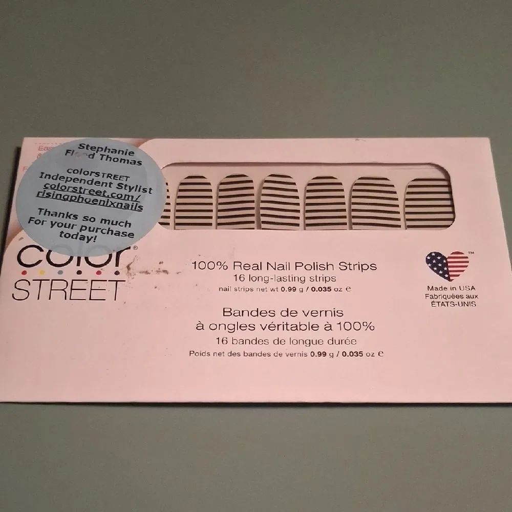 Color Street Between The Line Black and White Striped Nail Strips